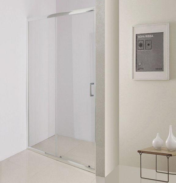 Душевая дверь BelBagno 1550x1950, прозрачное стекло, хромированный профиль, UNO-195-BF-1-155-C-Cr