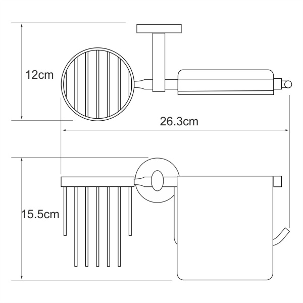 Держатель туалетной бумаги и освежителя WasserKRAFT Rhein K-6200, K-6259