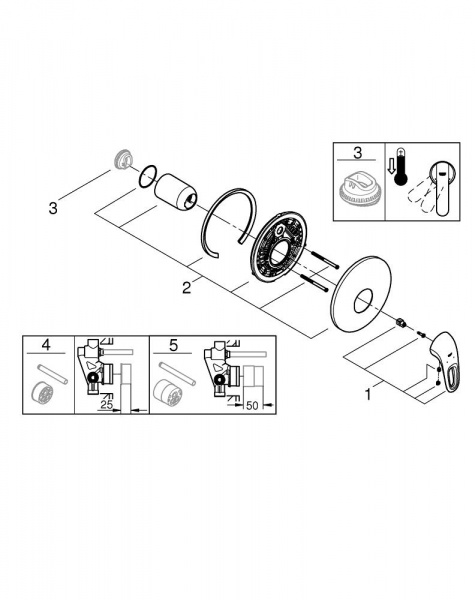 Смеситель для душа Grohe Eurostyle скрытого монтажа, хром, 19507LS3