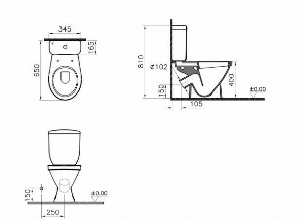 Унитаз-компакт Vitra  Norm Blanc, с крышкой дюропласт, микролифт, белый, 9837B099-7202
