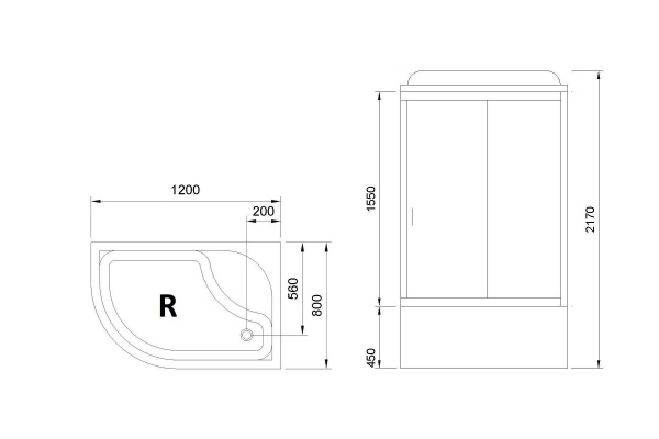 Гидромассажный бокс Royal Bath 120х80х217, белое/матовое стекло, белый профиль, правая, RB 8120BK5-W