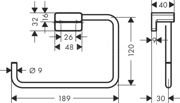 Полотенцедержатель Hansgrohe AddStoris, шлифованная бронза, 41754140