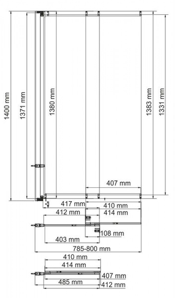 Шторка на ванну WasserKRAFT Main, 41S02-80