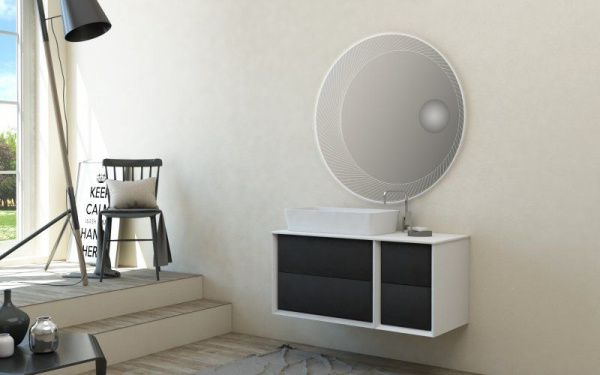 Столешница Cezares BELLAGIO 100 из искусственного мрамора 1060x460, 50186 Bianco