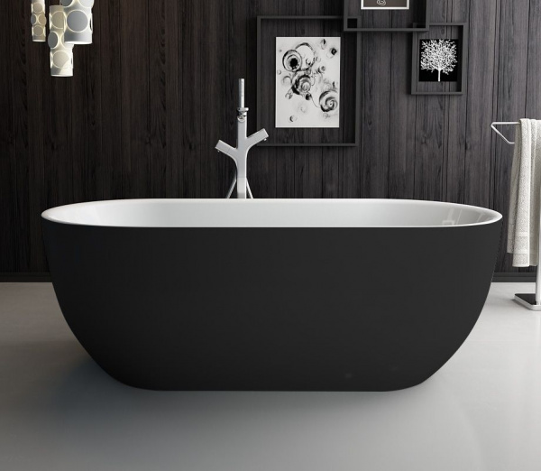 Ванна акриловая BelBagno170*80 см, белая глянец, внешняя поверхность черная матовая, BB70-1700-800-W