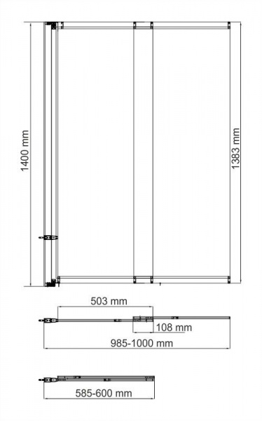 Шторка на ванну WasserKRAFT Main, 41S02-100 WasserSchutz WБФ