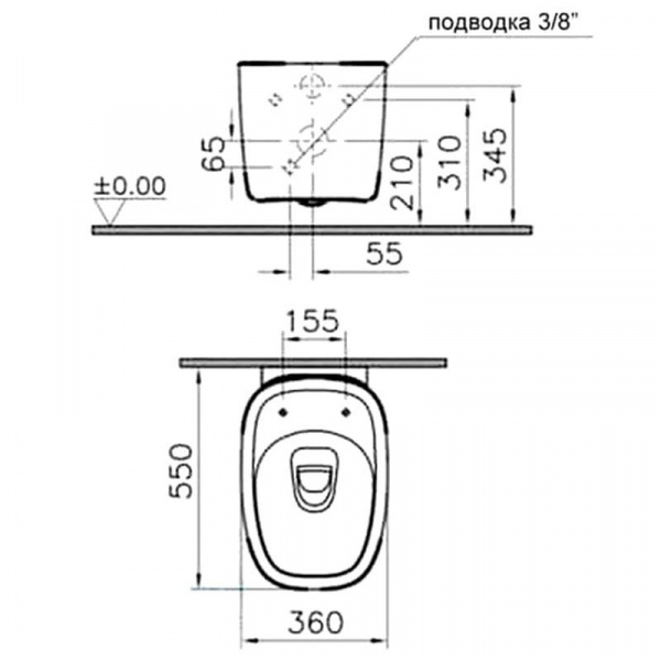 Унитаз подвесной Vitra Plural Rim-Ex, черный матовый, 7830B483-0075