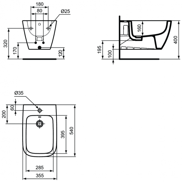 Биде подвесное Ideal Standard i.life B, T461501