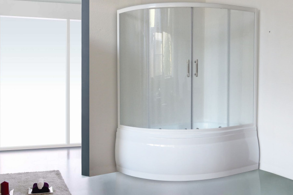 Шторка для ванны Royal Bath 170х100х150 см, прозрачное  стекло, RB 170ALP-T