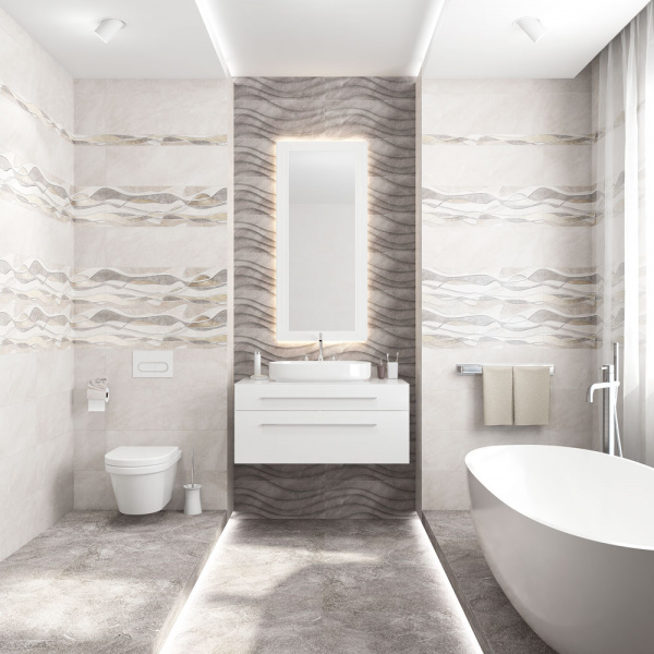 Керамическая плитка настенная Alma Ceramica рельефная Риалто / Rialto 246*740*9, TWU12RLT07R