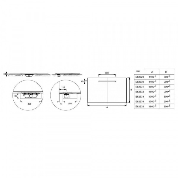 Душевой поддон Jacob Delafon SURFACE 140X90X3, белый E62630-SS2