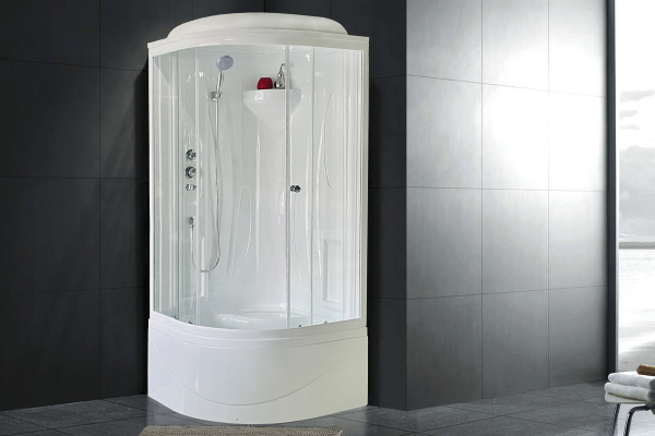 Гидромассажный бокс Royal Bath 90х90х217, прозрачное стекло,  белый профиль, RB 90BK1-T