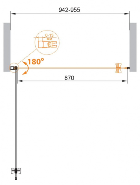 Душевая дверь Cezares ECO-O-B-1-95-P-Cr