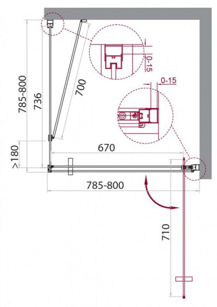 Душевая кабина BelBagno Marmi 800x800x1950, прозрачное стекло, хромированный профиль, MARMI-A-1-80-C