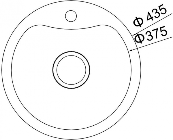Мойка для кухни Oulin d 435мм, сатин, OL-357