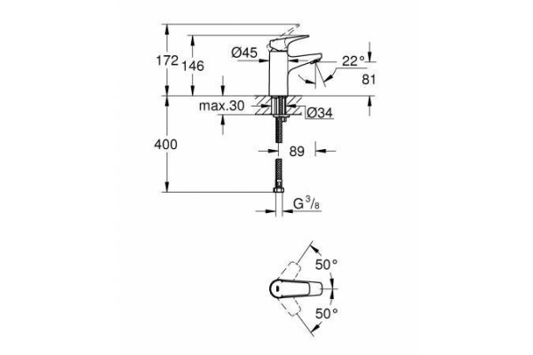 Смеситель для раковины Grohe BauFlow, хром, 23752000