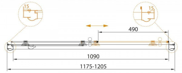 Душевая дверь Cezares GIUBILEO-BF-1-120-CP-G