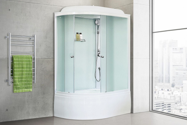 Гидромассажный бокс Royal Bath 120х80х217, белое/матовое стекло, белый профиль, правая, RB 8120BK5-W