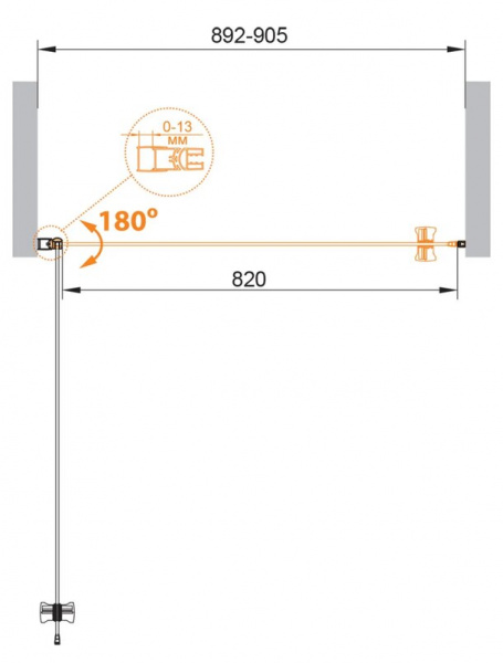 Душевая дверь Cezares ECO-O-B-1-90-P-Cr