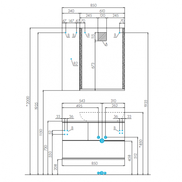 Модуль для зеркала Акватон Терра 24 Дуб Кантри/Антрацит, 1A247403TEKA0