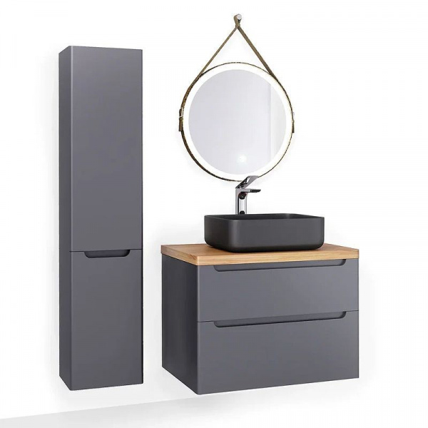 Тумба Jorno Wood 80 подвесная серая, Wood.01.80/P/GR