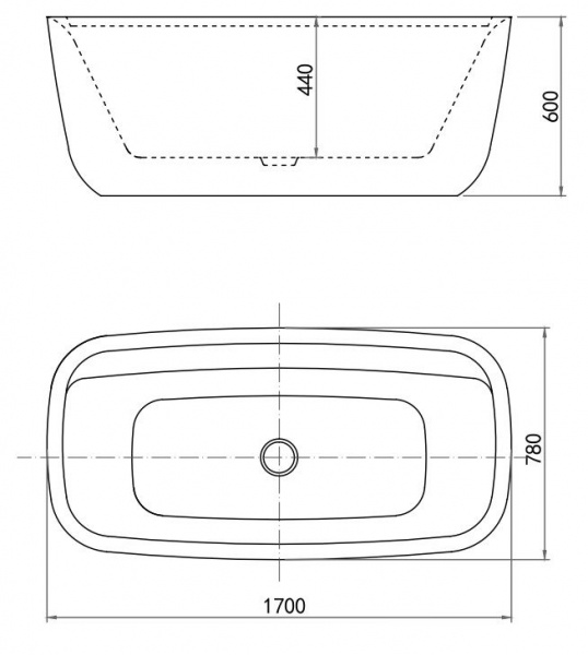 Акриловая ванна Aquanet Fine 170x78 95778 Gloss Finish