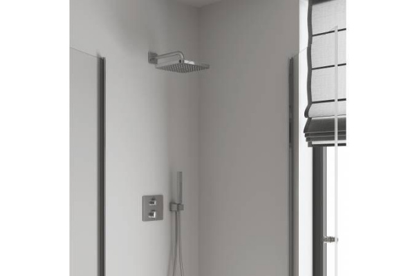 Верхний душ с душевым кронштейном Grohe Tempesta 250 Cube, хром, 26682000