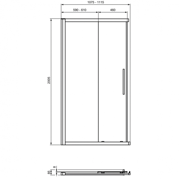 Душевые двери Ideal Standard I.Life Square/Rectangular 110 см, T4858EO