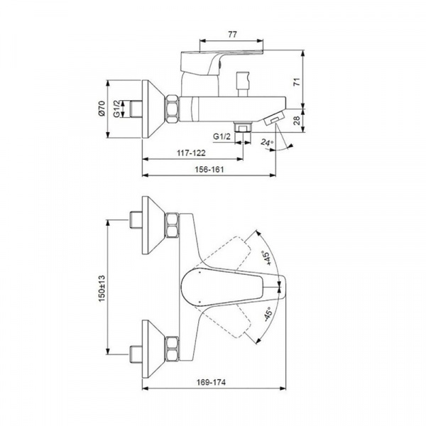 Промо комплект 3 в 1 Ideal Standart ESLA (BC224AA + BC229AA + B2621AA), BC264AA
