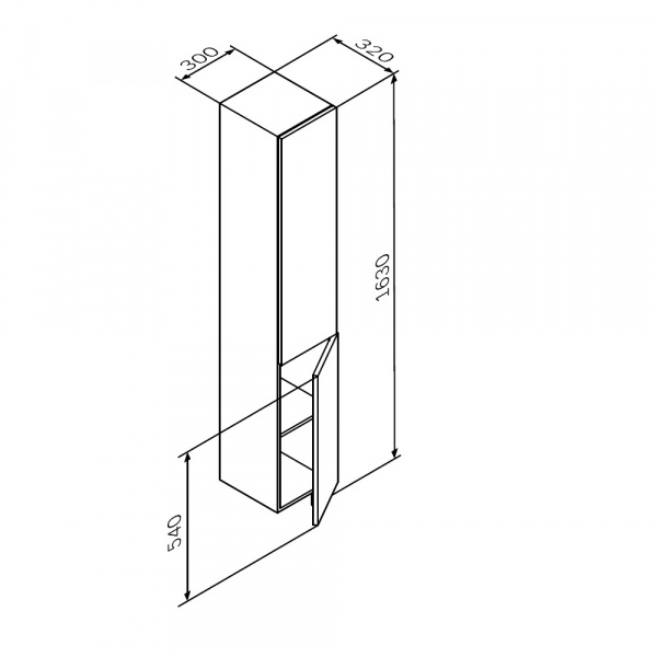Шкаф-пенал подвесной AM.PM Gem, правый, 30 см, графит матовый, M90CHR0306GM