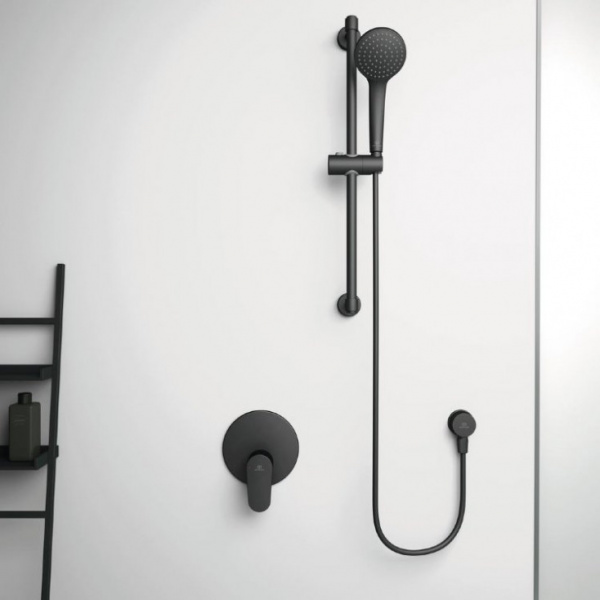Душевой гарнитур Ideal Standart IDEALRAIN SOFT M1, черный, состоящий из: 1-функциональной душевой ле